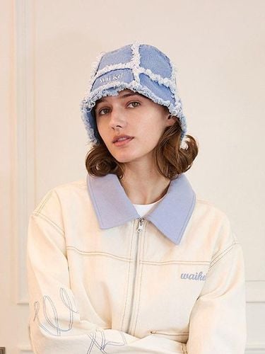 Vintage Denim Bucket Hat Light Blue - WAIKEI - Modalova