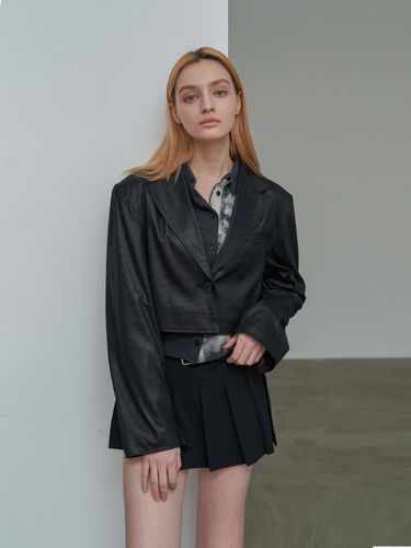 Cropped Mix Leather Jacket - SPERONE - Modalova