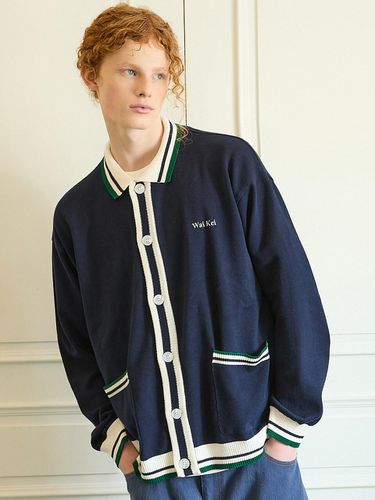 Colorblock Marine Cardigan - Navy - WAIKEI - Modalova