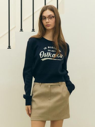 Wool Blossom Graphic Sweater - Navy - OSTKAKA - Modalova