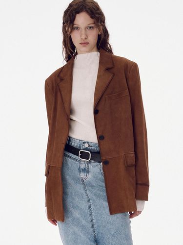 Three Button Suede Jacket - Tan - MAISONMARAIS - Modalova