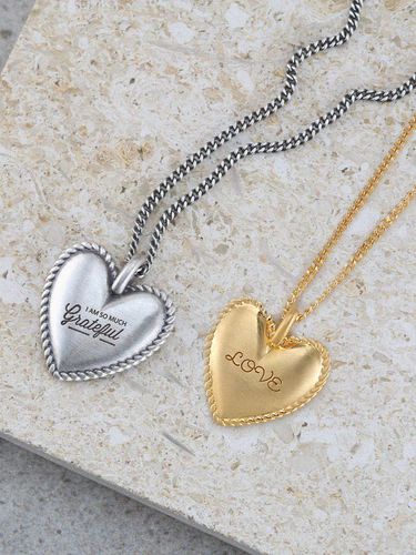 Silver Vintage Heart Necklace - WorthWord - Modalova