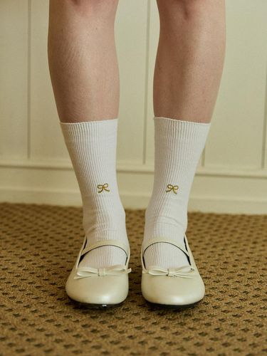 Pairs 1 Set] Petite Ribbon Socks Set_White - PINK PINEAPPLE - Modalova