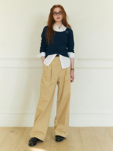 Cotton Wide Leg Chino Pants - 2colors - OSTKAKA - Modalova