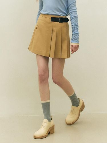 Pleated Mini Skirt - Beige - OSTKAKA - Modalova