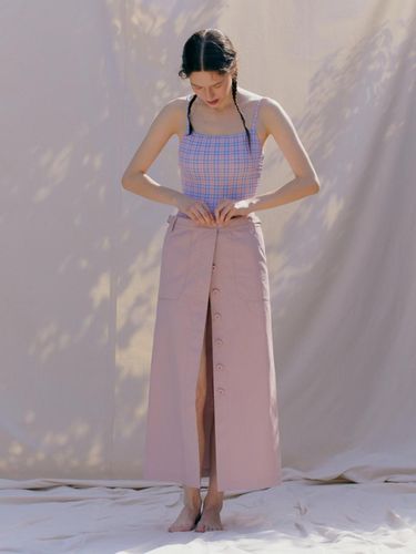 Button Down Maxi Skirt - Pink - UNNOUT - Modalova