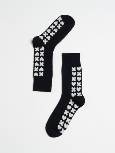 DRP Play Socks_Lucky Hearty Black Half - DROPDROPDROP SPORTS - Modalova