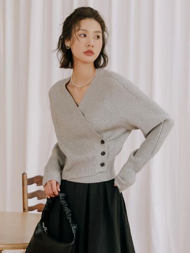 Button Point Simple Knit Top - LANGSON - Modalova