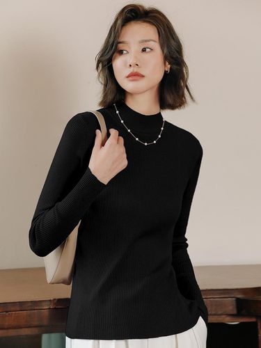 Semi High Neck Sweater Top - LANGSON - Modalova