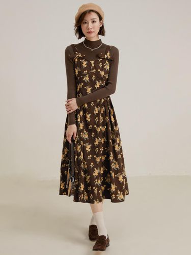 Flashy Floral Corduroy Dress - LANGSON - Modalova