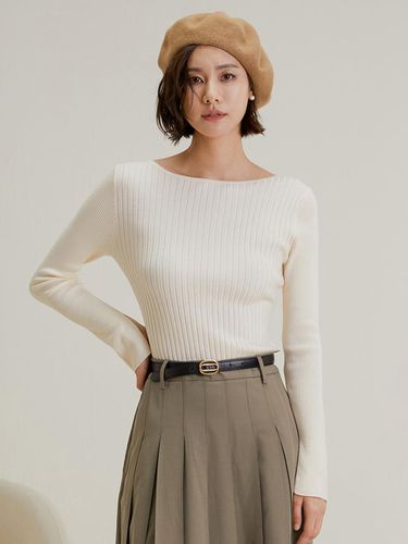 Straight Neck Thin Knit Top - LANGSON - Modalova