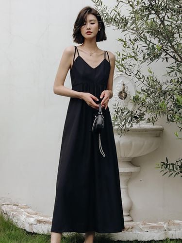 Double Sling V Neck Dress - LANGSON - Modalova