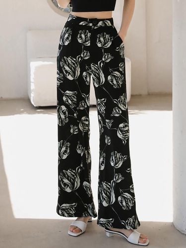 Black Rose Wide Pants - LANGSON - Modalova