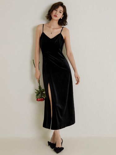 Back Side Slit Velvet Dress - LANGSON - Modalova