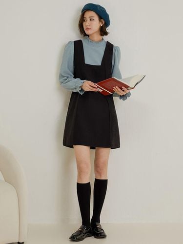 Deep Square Collar Little Dress - LANGSON - Modalova