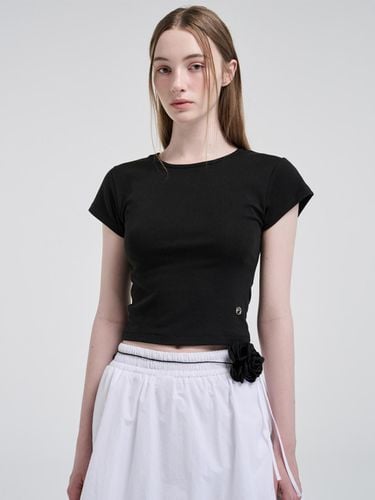 Cap Sleeve T-Shirt, Black - ETMON - Modalova