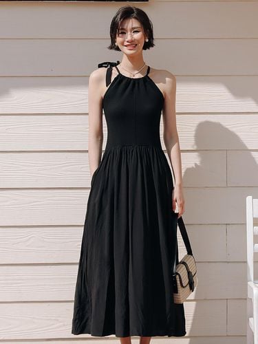 Ribbon A Line Sleeveless Long Dress - LANGSON - Modalova