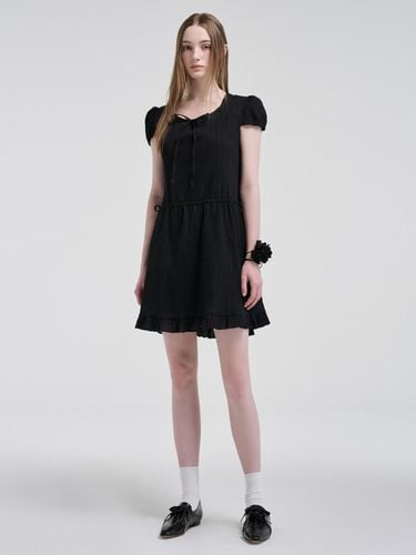 Puff String Mini Dress, Black - ETMON - Modalova