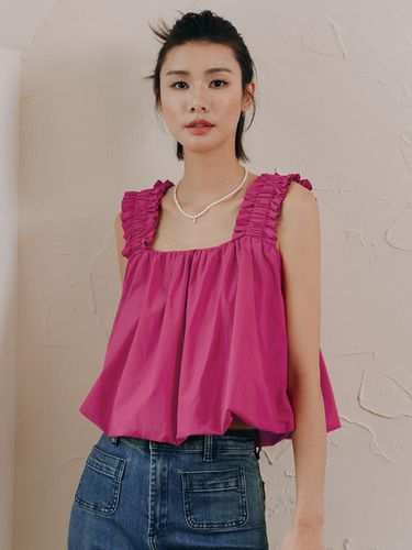 Ruffle Detail Square Neck Blouse - LANGSON - Modalova