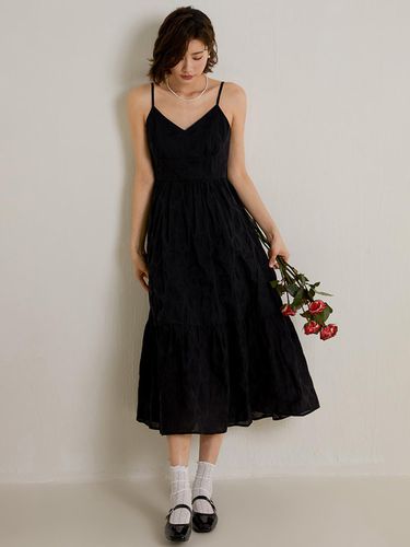 Black V Neck Sleeveless Dress - LANGSON - Modalova