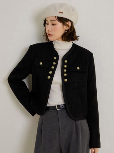 Gold Button Celebrity Jacket_Black - LANGSON - Modalova