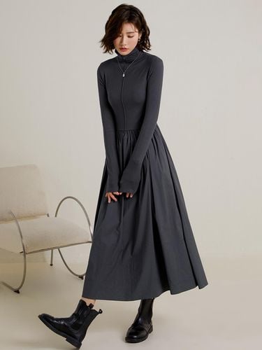 Turtleneck Knit Long Dress_Gray - LANGSON - Modalova