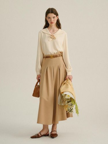 Sand Pleated Long Skirt - Sincethen - Modalova