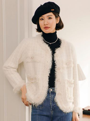 LS_Winter Snow Fluffy Tweed Jacket_White - LANGSON - Modalova