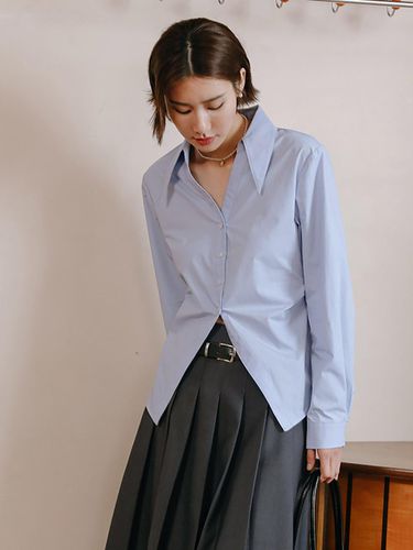 Half Open Blue Shirt - LANGSON - Modalova