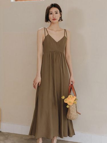 Side Split V Neck Sleeveless Dress - LANGSON - Modalova