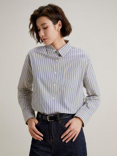 Sky Blue Striped Shirt - LANGSON - Modalova