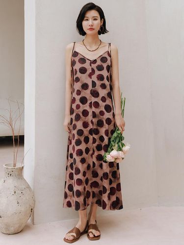 Vintage Polka Dot Loose Dress - LANGSON - Modalova