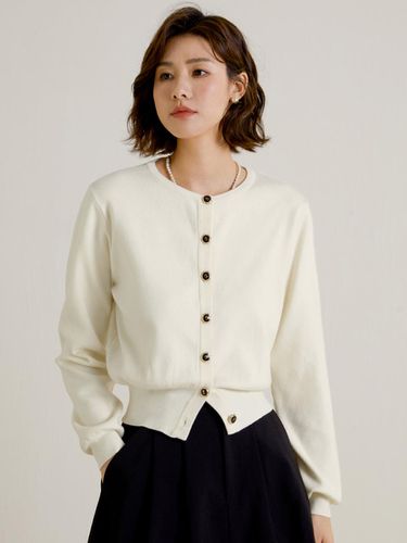 Crewneck Cardigan Jacket_White - LANGSON - Modalova