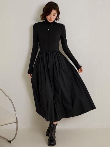 Turtleneck Knit Long Dress_Black - LANGSON - Modalova