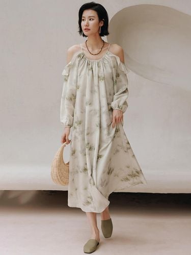 Loose Chiffon Floral Dress - LANGSON - Modalova