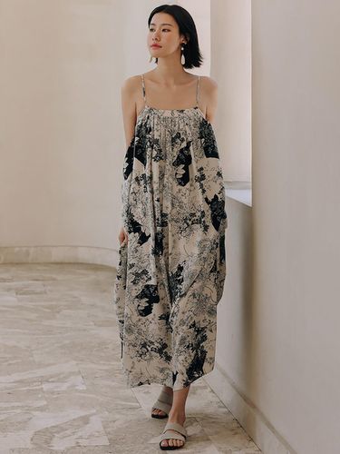 Ink Paint Sleeveless Long Dress - LANGSON - Modalova