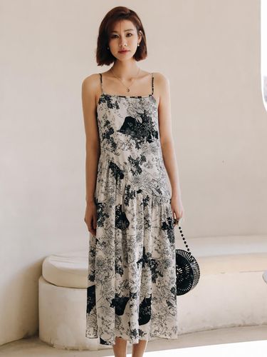 Ink Flower Sleeveless Dress - LANGSON - Modalova