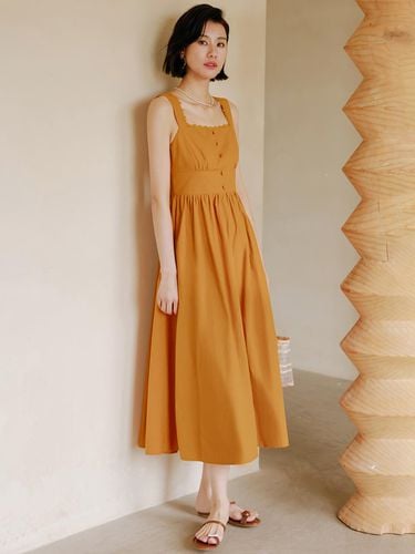 Waist Cinched Resort Orange Dress - LANGSON - Modalova