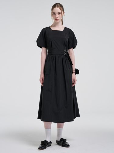 Way Sleeve Belted Dress, Black - ETMON - Modalova