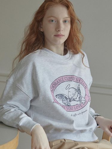 Cupid Angel Sweatshirt (Light Grey) - NONLOCAL - Modalova