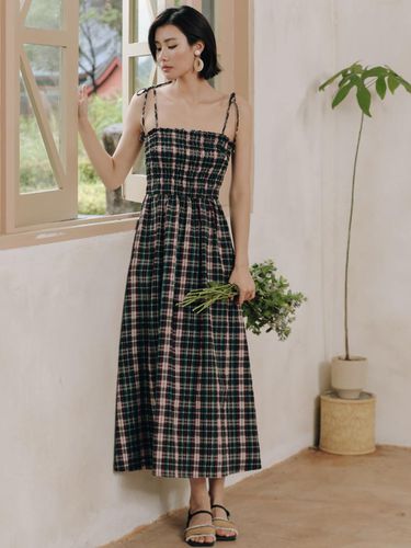 Tartan Check Long Dress - LANGSON - Modalova