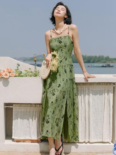 Green Garden Simple Slip Dress - LANGSON - Modalova