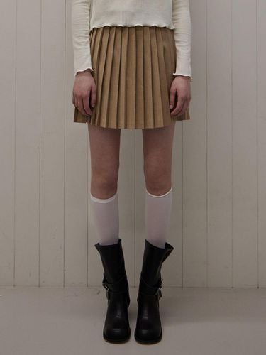 Belted Pleats Mini Skirt_3 Colors_Beige - HAINT - Modalova