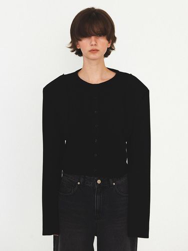 Knit Mixed Jacket - Black - DIAGONAL - Modalova