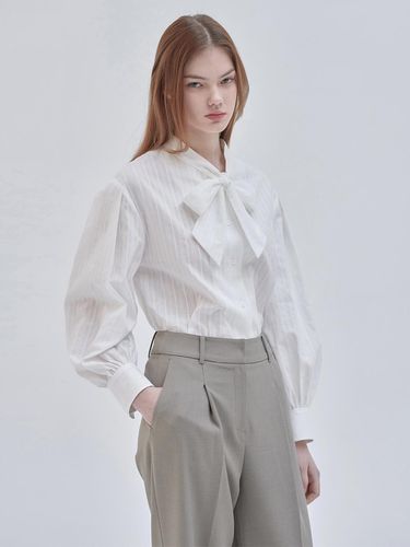 Tie Point Blouse (White Stripe) - NILBY P - Modalova