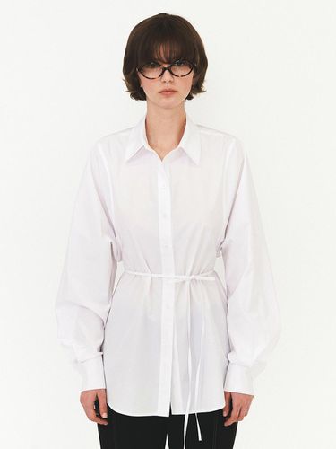 Cotton Belted Shirt - White - DIAGONAL - Modalova