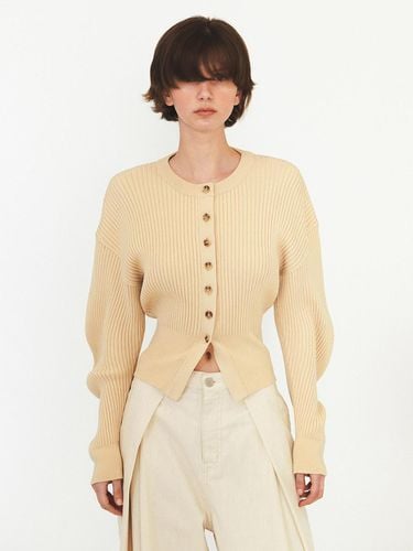 Round Silhouette Ribbed Cardigan - DIAGONAL - Modalova