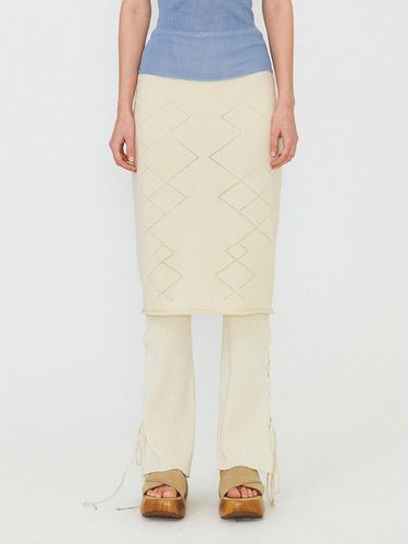 Argyle Pattern Knit Skirt - DIAGONAL - Modalova