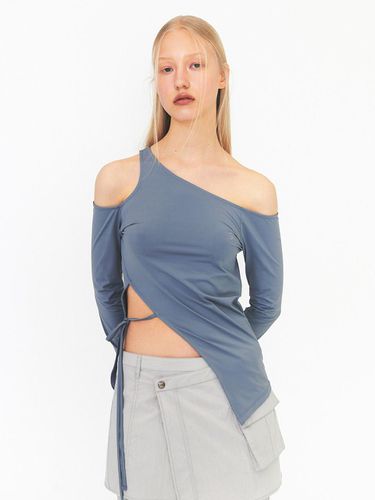 Unbalance Slit Top - Blue Grey - DIAGONAL - Modalova