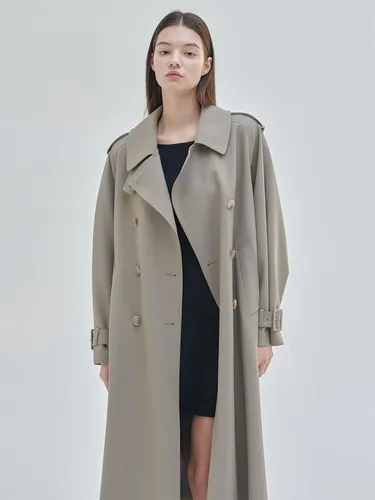 Double Trench Coat (Sand Beige) - NILBY P - Modalova